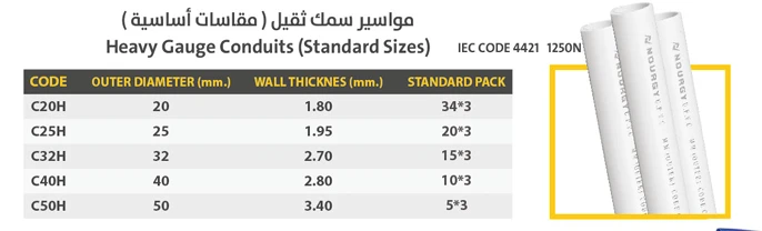 مواسير UPVC سمك ثقيل